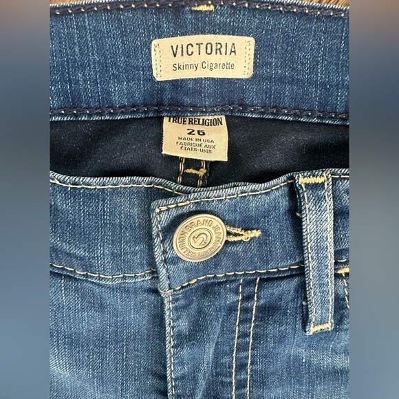 True Religion Victoria Skinny Cigarette Jeans Size 26 - Picture 5 of 6